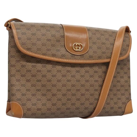 GUCCI Micro GG Supreme Shoulder Bag PVC Beige Gold 001 14 5364 Auth ep7769 - Picture 1 of 16